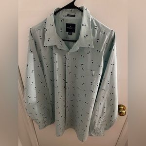 American Eagle Causal Dress shirt, Color: Blue, Size: XXL